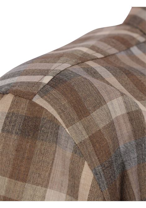 camicia h/s uomo marrone AURALEE | A26SS02TCTOP BROWN CHECK